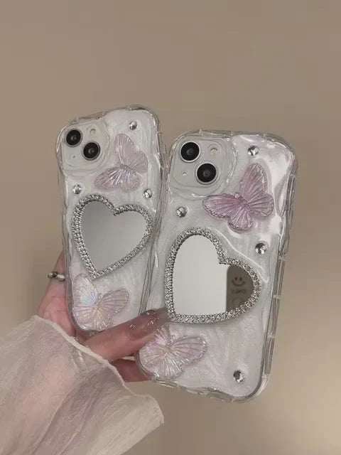 Small Heart Mirror Caseđź’“